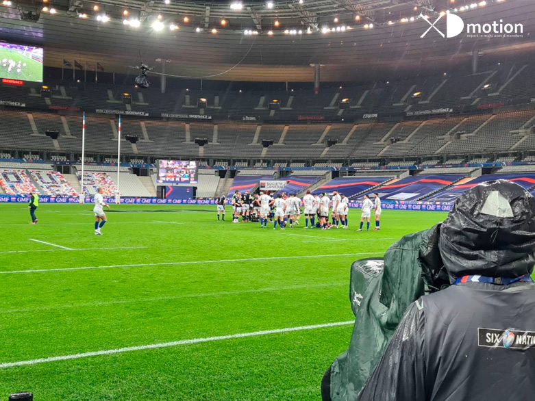 X fly 3D cablecam for Six Nations rugby (2021) at Stade de France