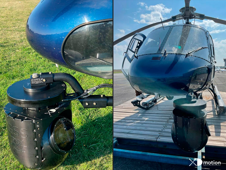 Helicopter shooting with GSS gyro stabilized head for Live Triathlon at Quiberon