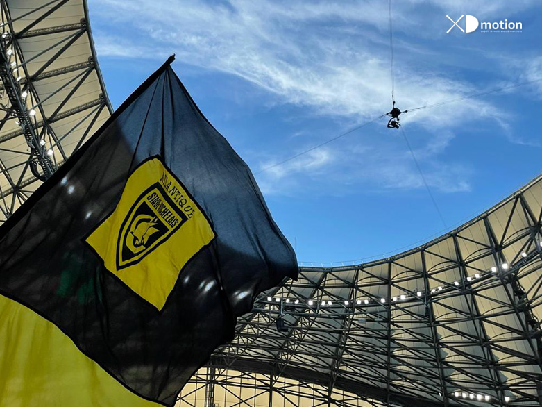 X fly 3D cablecam in Marseille Orange Velodrome for 2 Finals Challenge and Champions Cups 2022