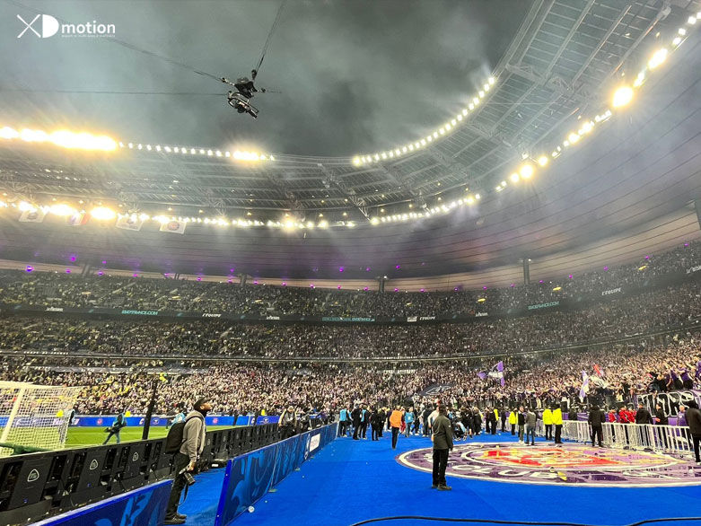X fly 3d for French Cup 2023 at the Stade de France live on France TV
