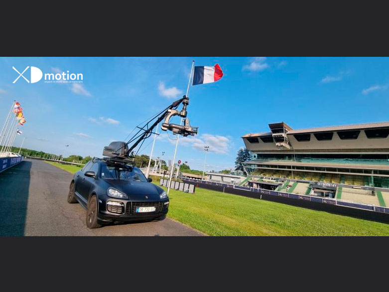 Paris Vincennes Hippodrome shooting with U-crane Arm Dynamic XD motion