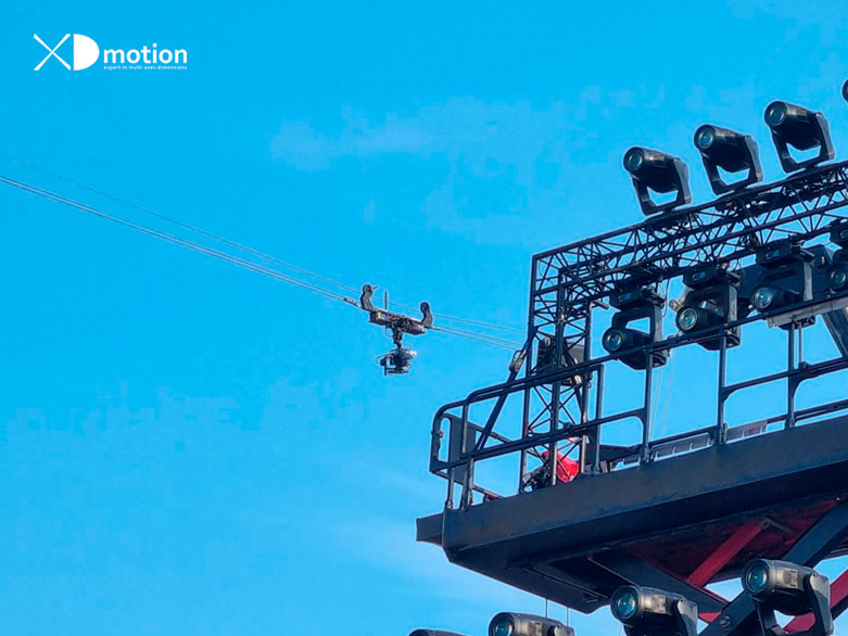 X fly 1D micro, lightest cablecam in 4K Live RF for Louis Vuitton fashion show at Paris Pont Neuf